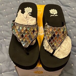 Yellow Box Colorful Beaded Women's Sandals
